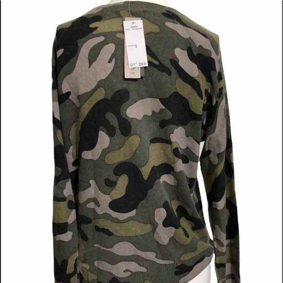 PHILOSOPHY NEW Camouflage Print 100% Cashmere Long Sleeve Sweater Size Medium - Picture 3 of 6